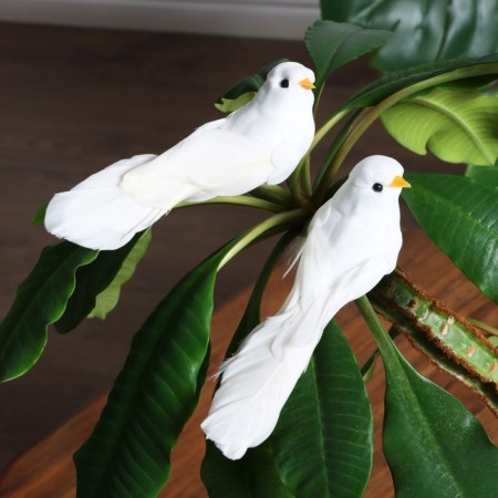 Set of decor for flowers "Bird pigeon" 2pcs, 3x5x15cm-1