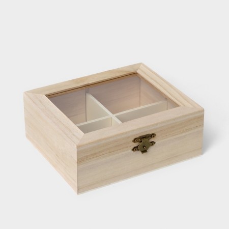 Box for storing tea bags "Ceylon", 4 cells, 16 × 13.8 × 6.5 cm