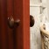 Plastic door handle, d = 65, chocolate color