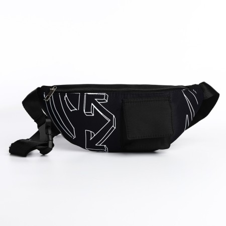 Textile belt bag with a pocket pocket 30*14*6 cm-3