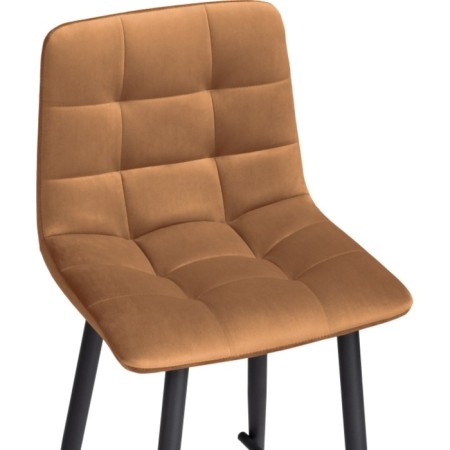 Baric stool for metal/velor, black/brick 43x42x93 cm-4