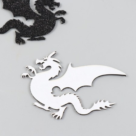 Adhesive -based decor "Dragon sits" 6x8 cm, black set 2 pcs foam glitter-1