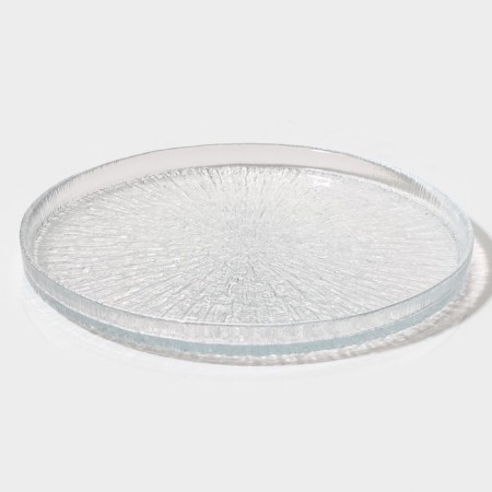 Glass dessert plate with the side "Nuuk", D = 21 cm-2