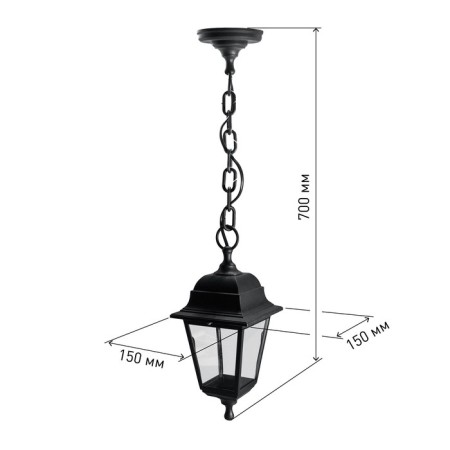 Lamp Garden era E27, IP44, 60W, 150x170x700 mm, black-5