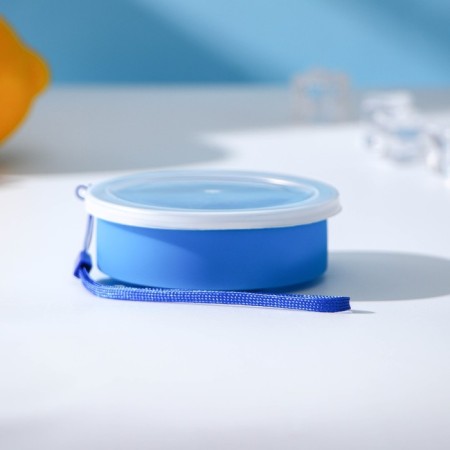A silicone cup folding with a lid of the Aille, 200 ml, 8.5 × 9 cm, blue color-3
