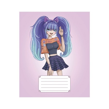 Notebook 24 sheets in the "Anime 07" line, the cover coated cardboard, VD-LK, OFSET block, mix-5