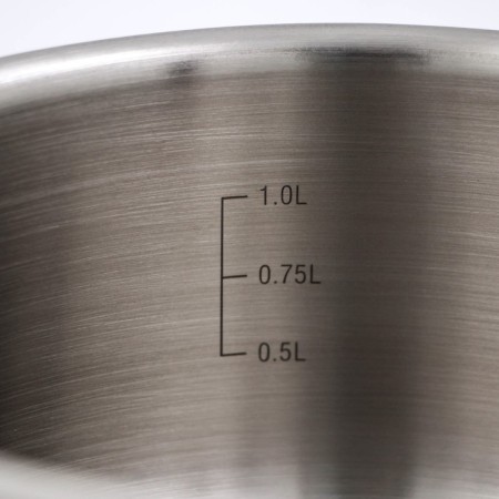 A bucket without a lid is “catering”, 1.5 l, d = 16 cm, h = 8 cm, a metal handle, induction, with a heat distribution layer-2
