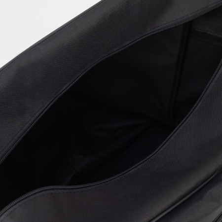 Road bag with lightning, with an increase, external pocket, long belt, black color-3