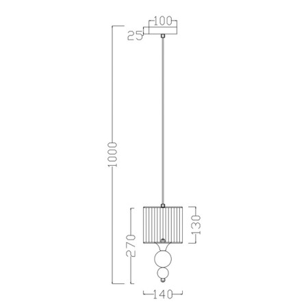 Suspended lamp Freya Fr5093PL-01CH LAUREN, 140x140x1000 mm, E27, 1x40W, chromium color-2