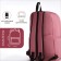 Young backpack from textiles with a zipper, waterproof, 4 pockets, pink color