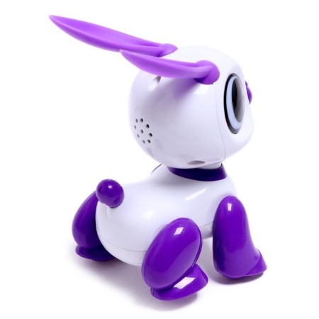 Robot Rabbit "Petelaz" IQ Bot, interactive: with a recording of sounds, reacts to pops, sound, light, batteries, pink-2