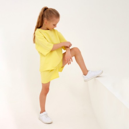 Kids (T -shirt, shorts) minku: casual collection color lemon, height 128-4