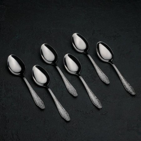 Teaspoon "Oak", thickness 2 mm, silver color-2