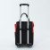 Road bag on wheels, outer pocket, black/red color
