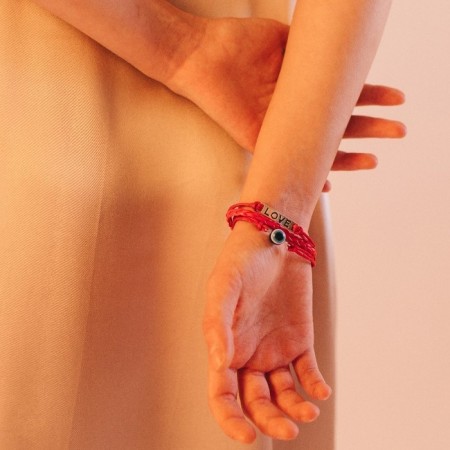 Bracelet-reinforcing "red thread" magic of signs, blue color, 16 cm-3