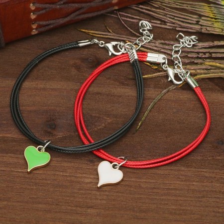 Bracelets "Demetrons" Heart, black-red color, l = 17 cm-2