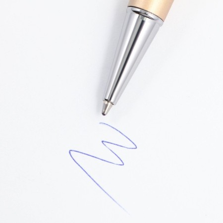 Pen with a shaker "best teacher", blue paste, metal, 1 mm-5