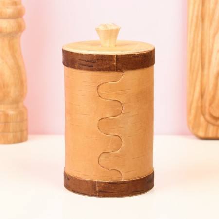 TUES "Flowerers", Round, D = 8 cm, birch bark-3
