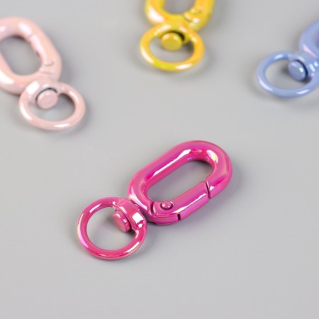 Carabiner Metal with a ring "oval. Purvenging gloss" set 4x1.6 cm-1