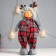 Interior doll "Boy Puhlyash in a hat with horns, in the overalls in the cell" 38x21x11 cm