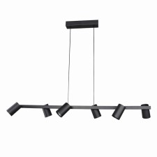 Suspended lamp Mantra Sal, GU10, 6x10W, 1010x160x160 mm, black color