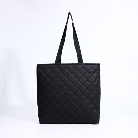 Soper bag with zipper, black color