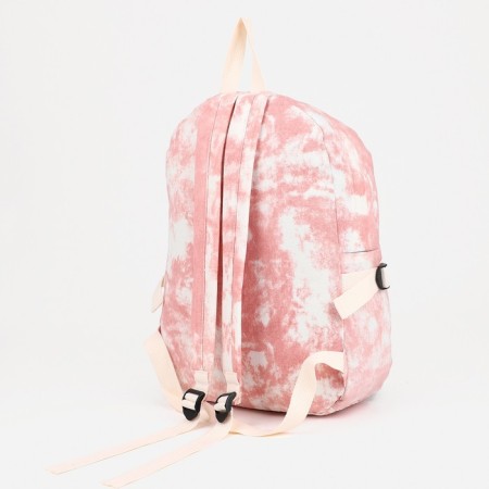 Young backpack from textiles on lightning, 3 pockets, pink color-3