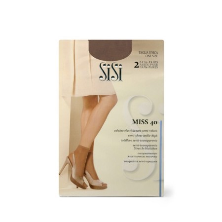 Sisi Miss 40 synthetic socks, single size, Daino color, 2 pairs