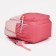 A backpack with a zipper, 4 external pockets, pink color