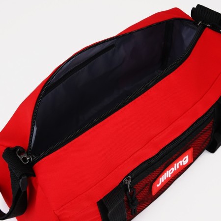 Sports bag with lightning, external pocket, red color-4