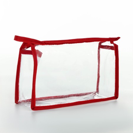 Lightning cosmetic bag, red/transparent color-1