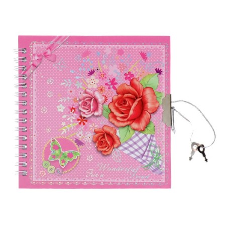 Notebook in a gift box, on a lock, A6, 50 sheets, line, "Butterfly", mix-1