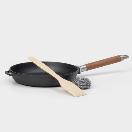 Cast iron pan Wild Kitchen, D = 24 cm, blade and sponge in the kit-7