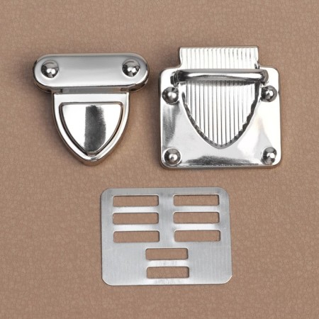 Bag's fastener, 3.3 × 3.8 cm, silver color-2