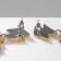 Acryl Earrings "Skeleton" Lightning strike, white color in gold