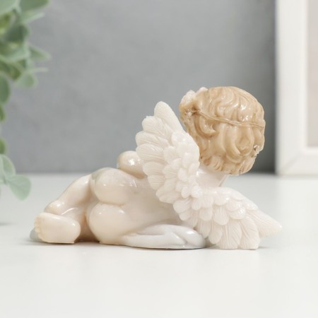 Polystone souvenir "A plump sleeping angel in a flower wreath, with an openwork heart" Lacques 5x4.5x9 cm 748594-2