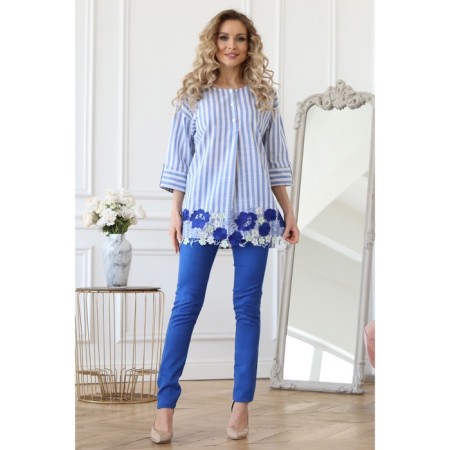 Female blouse, size 42, blue color-6