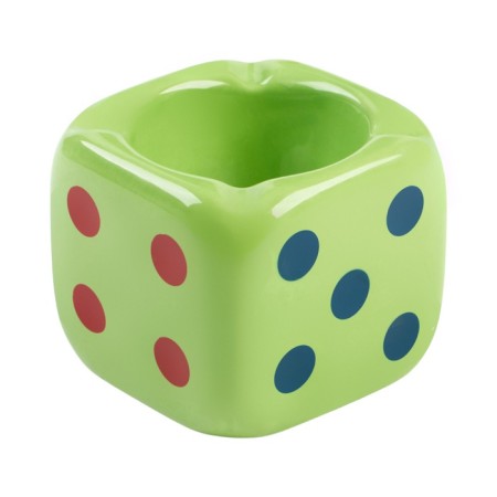An ashtray for the house "Player bones", for cigarettes and sticks, 8 x 8 cm, green-1