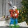 Garden figure "Hare with Mishka" 57cm mix