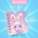 Notebook Gift Book on the comb 80l, line, color block, PVC Bunny PVC cover (10x10.5cm) 10539