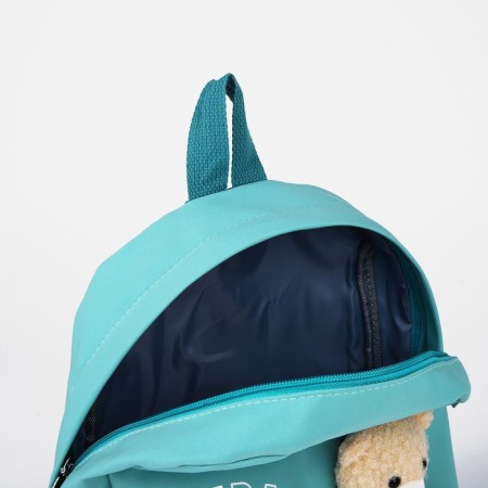 Baby backpack on lightning, 3 outer pockets, turquoise color-7