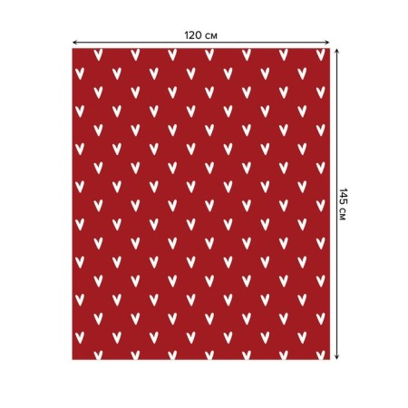 The tablecloth “White hearts”, rectangular, oxford, size 120x145 cm-1
