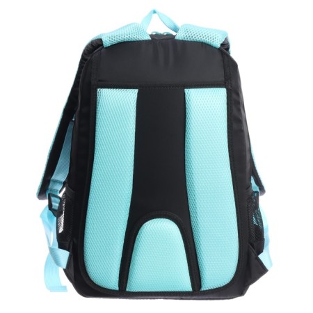 School backpack, 40 x 25 x 13 cm, Grizzly, ergonomic back, laptop department, black/turquoise-5