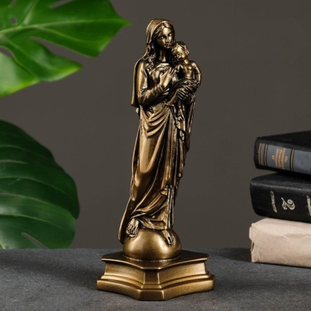 Figure "Virgin Mary with a baby" bronze, gold 25cm