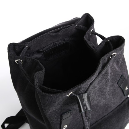 Male City Backpack, Textura, Textile, Black Color-5