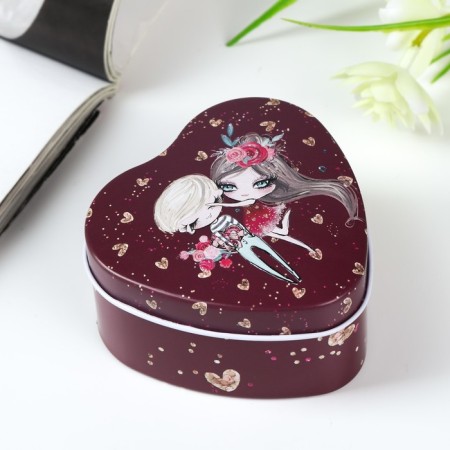 Casket Metal Heart "A couple on a date" 4x7x7 cm
