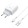 Network charger Hoco C72A, 1 USB, 2.1 A, Lightning cable - USB, 1 m, white
