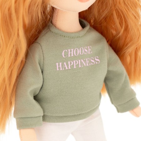 Sunny soft doll "in a green sweatshirt", 32 cm, series: Sports style-6
