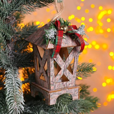 New Year's decor with backlight "Tale" 8.5x8.5x16 cm-2