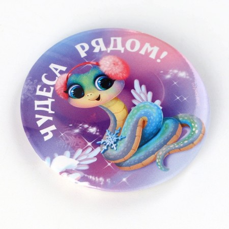 Magnet of sunset "New Year's joys in the New Year", Diam. 5 cm-3